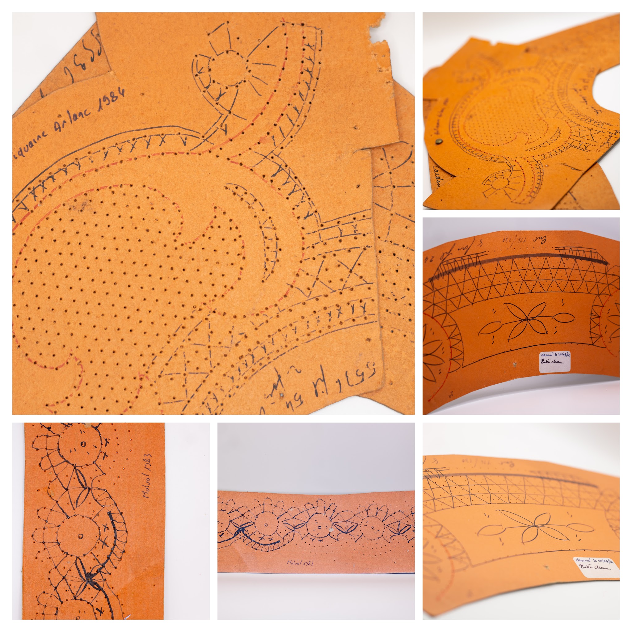 collection de cartons autour de la dentelle