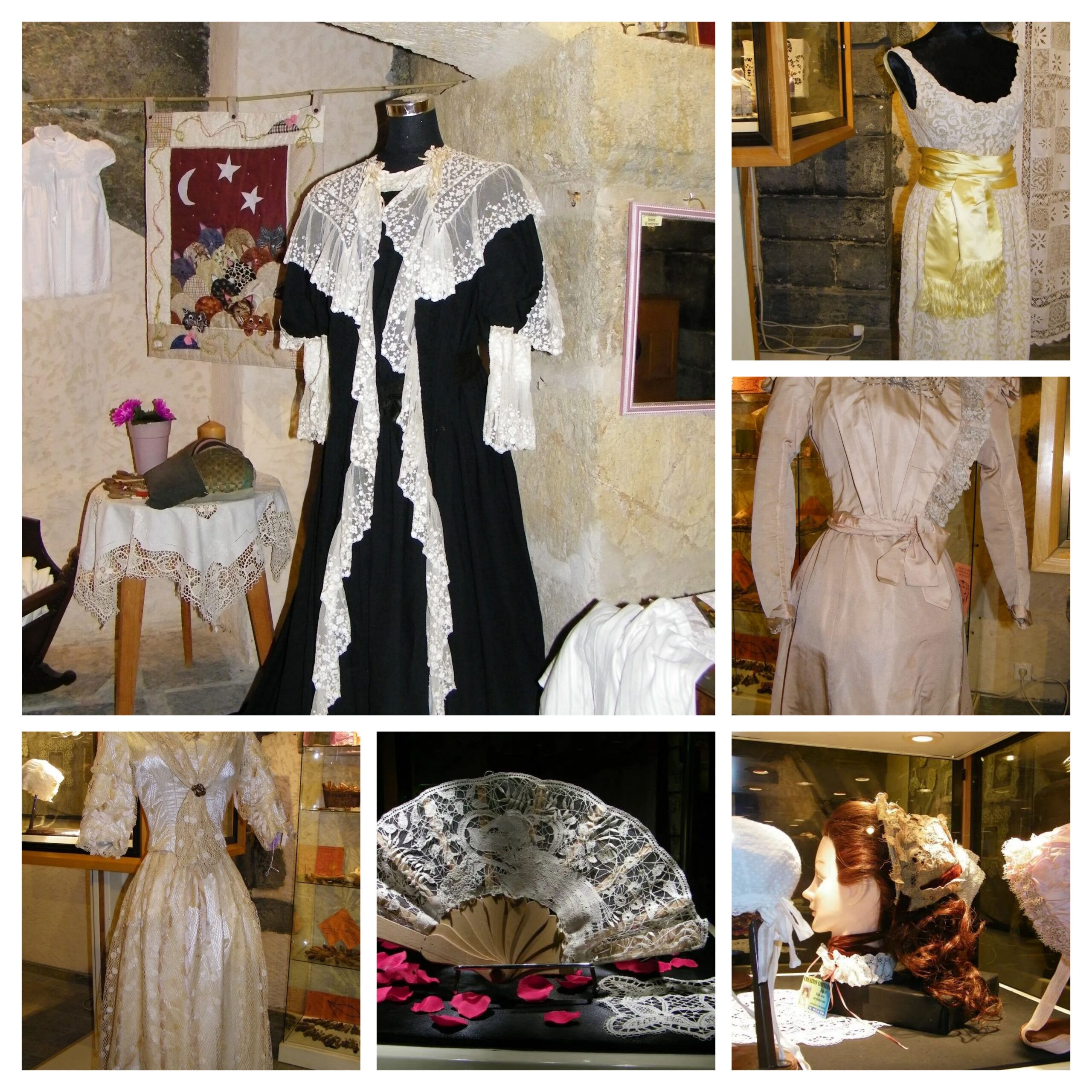 tenues d'autrefois autour de la dentelle